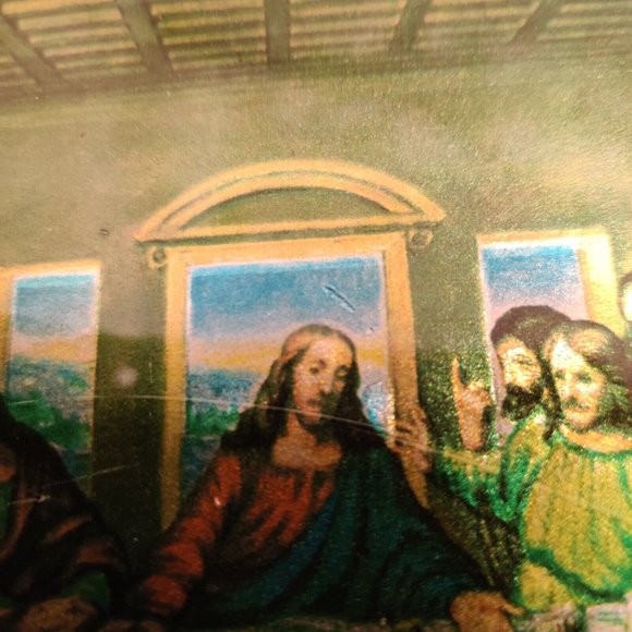 Vtg 1980 Scafa Tornabene The Last Supper Art Painted In England Religious Plaque - Picture 12 of 16
